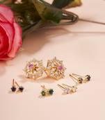 Opal touch gold plated 5 color changeable earrings