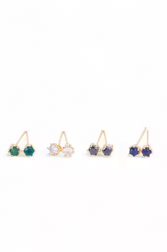 gold plated 5 color changeable earrings
