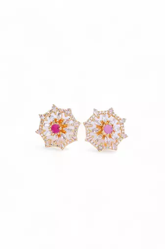 gold plated 5 color changeable earrings