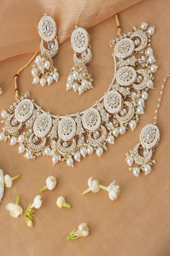 White Gold Plated Bridal Jewelry Set