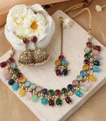Multicoloured Jewelry Set With Jhumka
