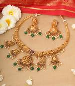 Laxmi Motif Jewelry Set With Earrings