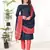 Indigo Blue Coco silk blend Hand Work Unstitched Dress Material