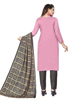 Pink Zora silk blend Hand Work Unstitched Dress Material 2