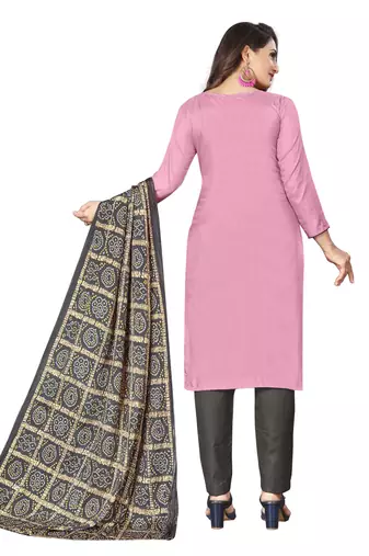 Pink Zora silk blend Hand Work Unstitched Dress Material