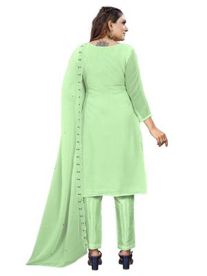 Pista Georgette Embroidered Unstitched Dress Material 2