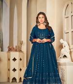 Rama Embroidered Work Georgette Semi Stitched Pant Party Wear Salwar Suit