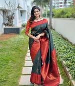 Multy Color Woven silk Saree With Blouse