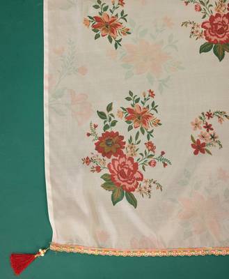  cream viscose silk embroidered kurta with pant & dupatta 6