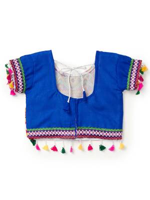 Banjara India Kutchi Emboidered Pink Girls Lehenga Choli with Dupatta (CC-RSGL) - Pink 4