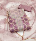 Onion Organza Unstitched Dress Material