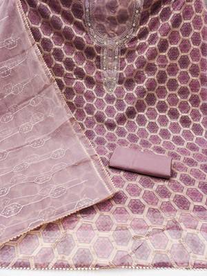 Onion Organza Unstitched Dress Material 2