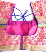 Pink with golden border gota patti Cotton Traditional Blouse