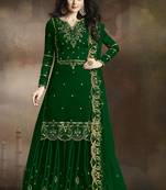 Green rangoli pakistani embroidered work palazzo salwar suit dupatta semi stitched