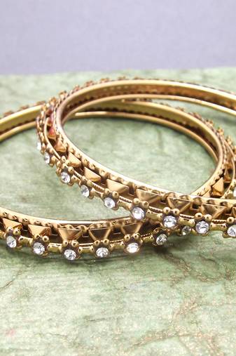  gold plated traditional set of 2 bangle