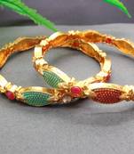  gold plated traditional set of 2 bangle