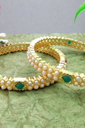  gold plated traditional set of 2 bangle