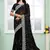 Black Sequin Zari Coding Embroidered Border Organza Silk Saree With Blouse Piece