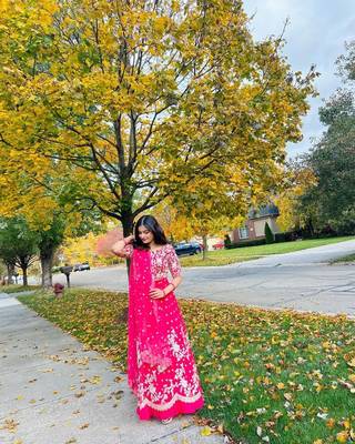 PINK SEQUINS AND DORI EMBROIDERED SOFT NET FESTIVE & PARTY WEAR SEMI STITCHED LEHENGA 6