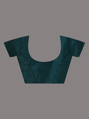 Teal cotton saree with sequined pallu 5