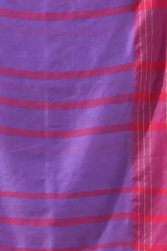 Violet cotton saree with stripes pattern