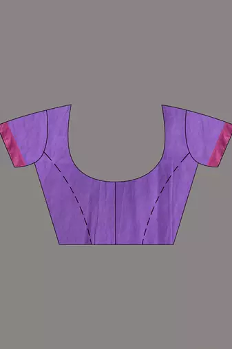 Violet cotton saree with stripes pattern