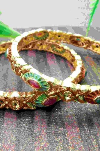  gold plated traditional set of 2 bangle
