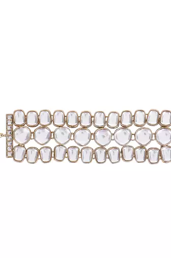 Kundan beaded chain bracelet