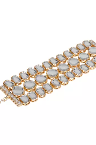 Kundan beaded chain bracelet