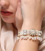 Kundan beaded chain bracelet