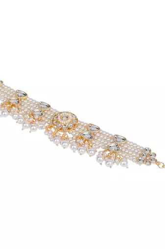 Kundan beaded chain bracelet