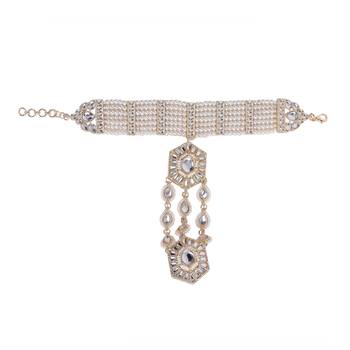 Bridal hand harness with kundan stones by leshya 2