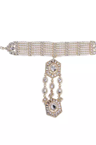 Bridal hand harness with kundan stones by leshya