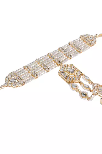 Bridal hand harness with kundan stones by leshya