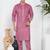 Men's pink plain kurta pajama