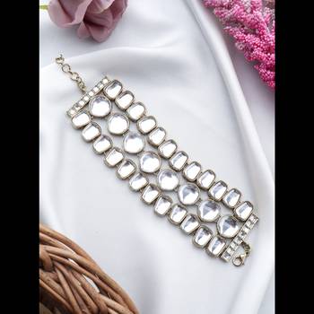 Kundan beaded chain bracelet 5