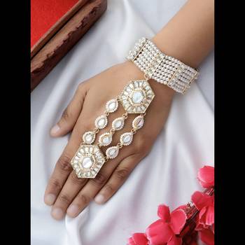 Bridal hand harness with kundan stones by leshya 5