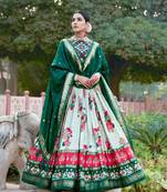Women's Tussar Silk With Patola Print Foil Work Lehenga Choli 