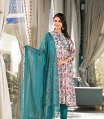 Designer stylish mid night blue rubi silk stitched suit with dupatta