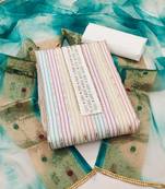 Cream Glass Cotton Unstitched Dress Material