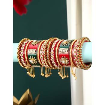 Traditional rajasthani bridal chura by leshya with latkan 2