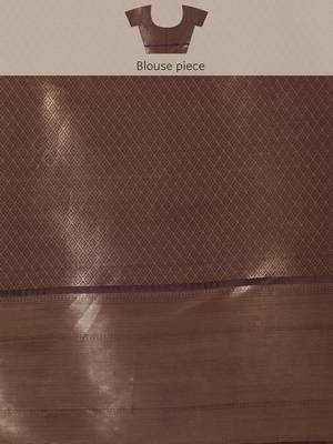Silk land wine floral kanchipuram silk saree with unstitched blouse piece 5