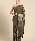 Silk land multicolor floral kanchipuram silk saree with unstitched blouse piece