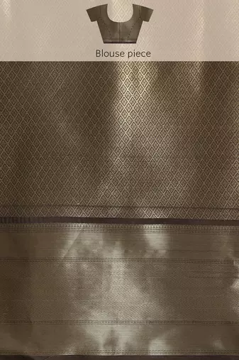 Silk land multicolor floral kanchipuram silk saree with unstitched blouse piece