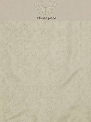 Silk Land Beige Geometric Soft Silk Blend Saree With Unstitched Blouse Piece 5