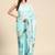 Silk Land Teal Abstract Soft Silk Blend Saree With Unstitched Blouse Piece