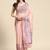 Silk Land Peach Abstract Soft Silk Blend Saree With Unstitched Blouse Piece