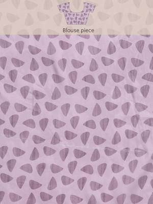 Silk Land Peach Abstract Soft Silk Blend Saree With Unstitched Blouse Piece 5