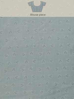 Silk Land Grey Floral Soft Silk Blend Saree With Unstitched Blouse Piece 5