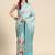 Silk Land Blue Floral Tissue Silk Blend Saree With Unstitched Blouse Piece